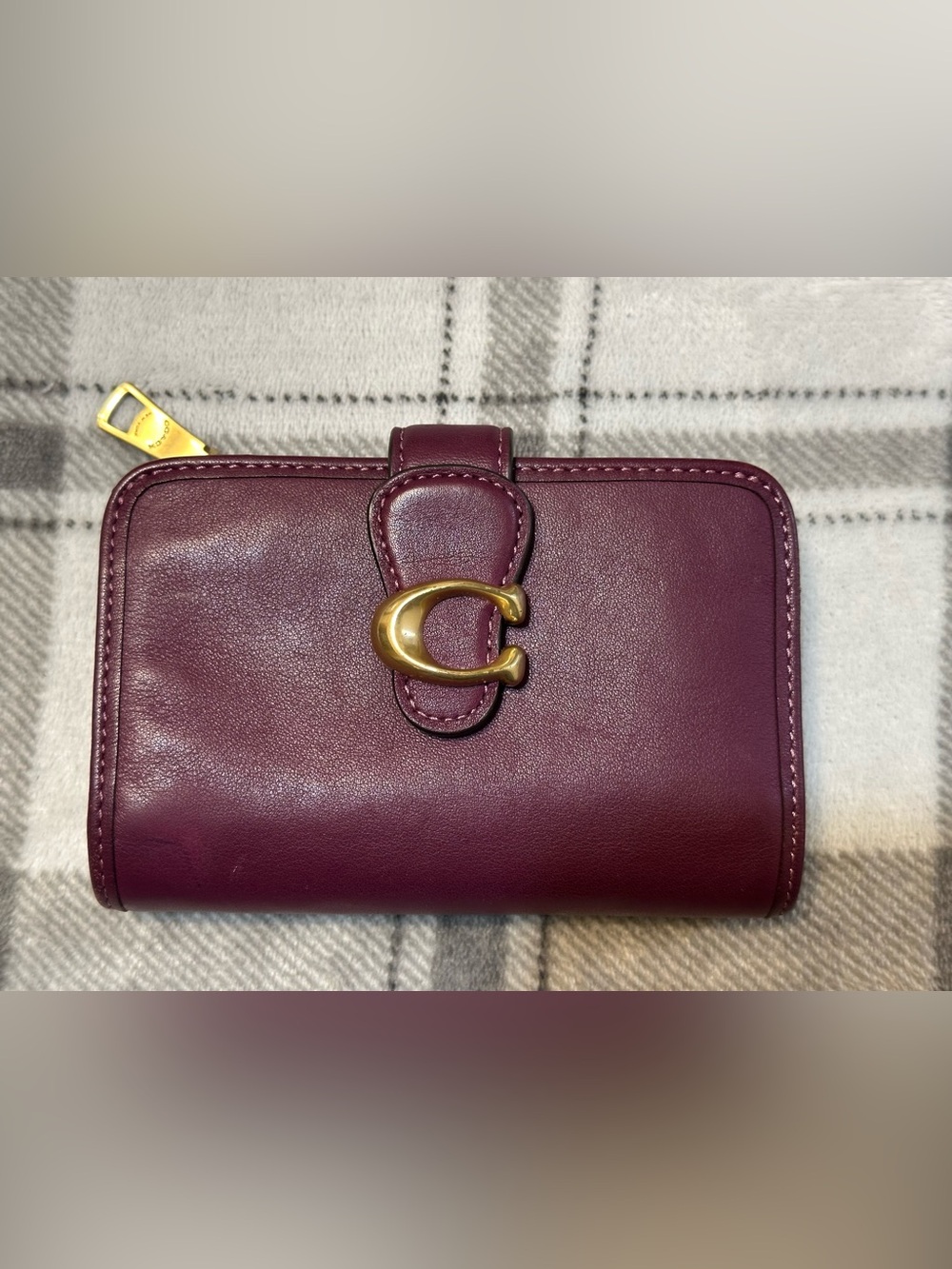 Coach Deep Berry Medium Tabby Wallet